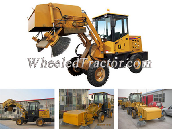 Wheel loader with Sweeper