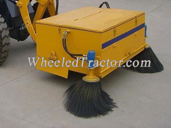 Wheel loader with Road Sweeper, Road Cleaning Machine