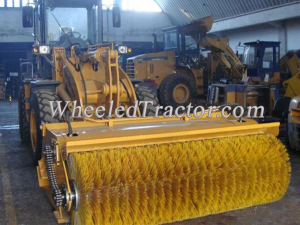 Wheel loader with Sweeper