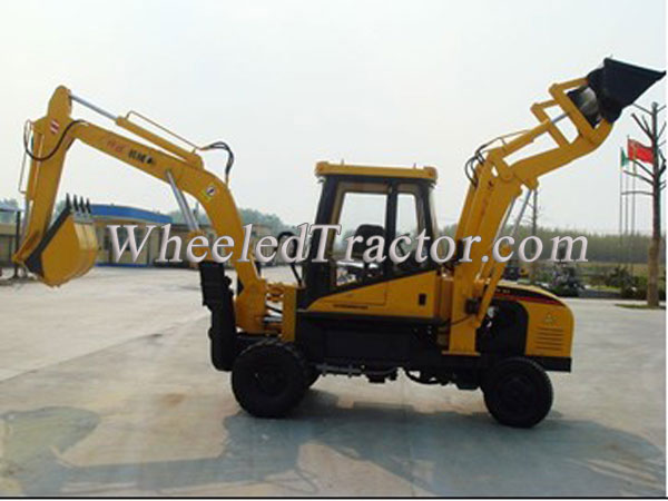 Backhoe Loader Excavator, 4WD Wheel Backhoe Loader