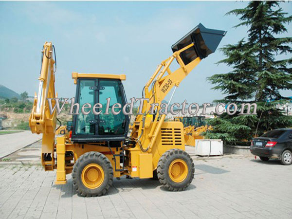 Backhoe Loader Excavator, 4WD Wheel Backhoe Loader